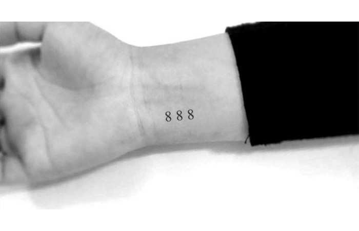 Angel Number Tattoo 888