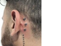 Angel Number Tattoo Ideas Behind Ear