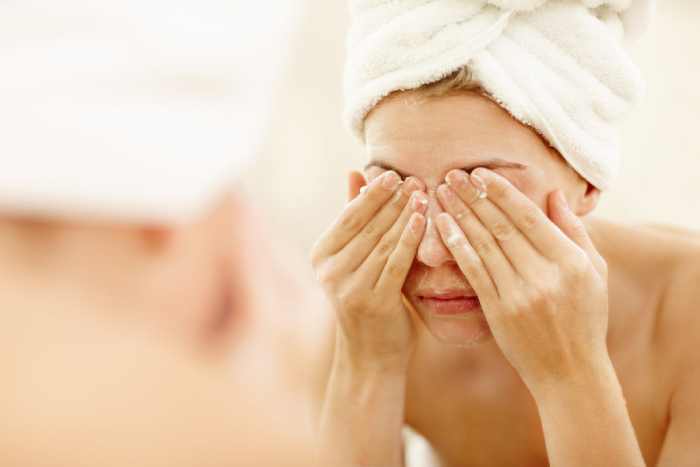 You are minimizing morning facial puffiness.